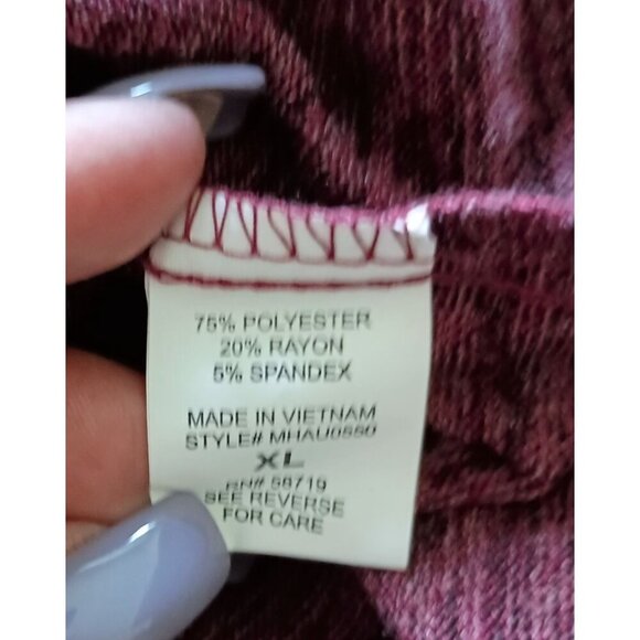 NWT Notations Cowl Neck Button Accent Long Sleeve Top Light Burgundy XL - Picture 7 of 8